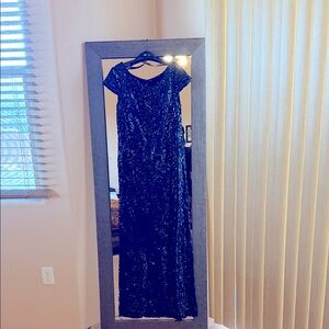 Elegant Blue Sequin Gown